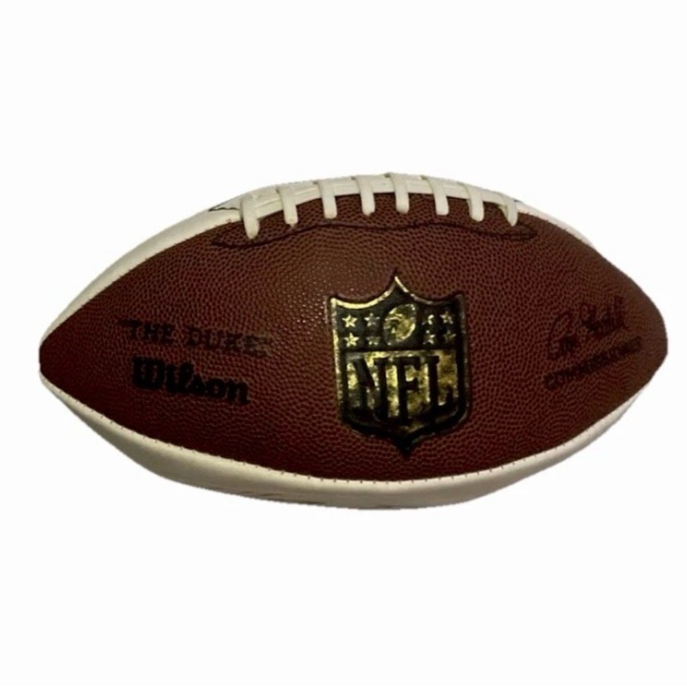 Wilson The Duke Official Full Size NFL Autograph (Unknown) White Panel Football.